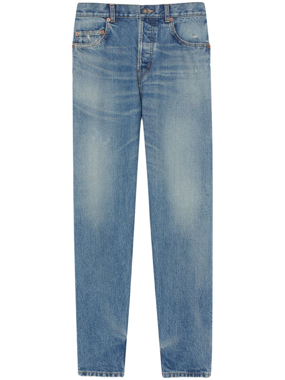 Shop Saint Laurent `vanessa` Jeans In Blue