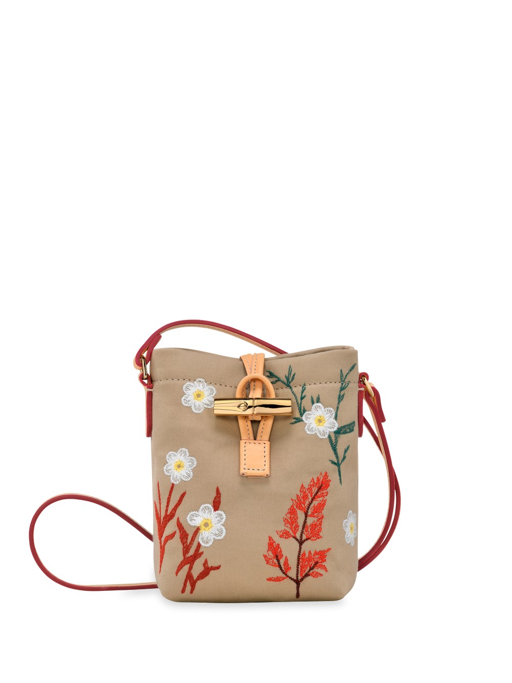 Shop Longchamp `roseau Essential Blooming` Extra Small Crossbody Bag In Beige