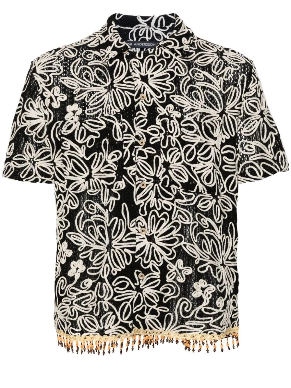Shop Andersson Bell `flower` Short Sleeve Shirt In Black  