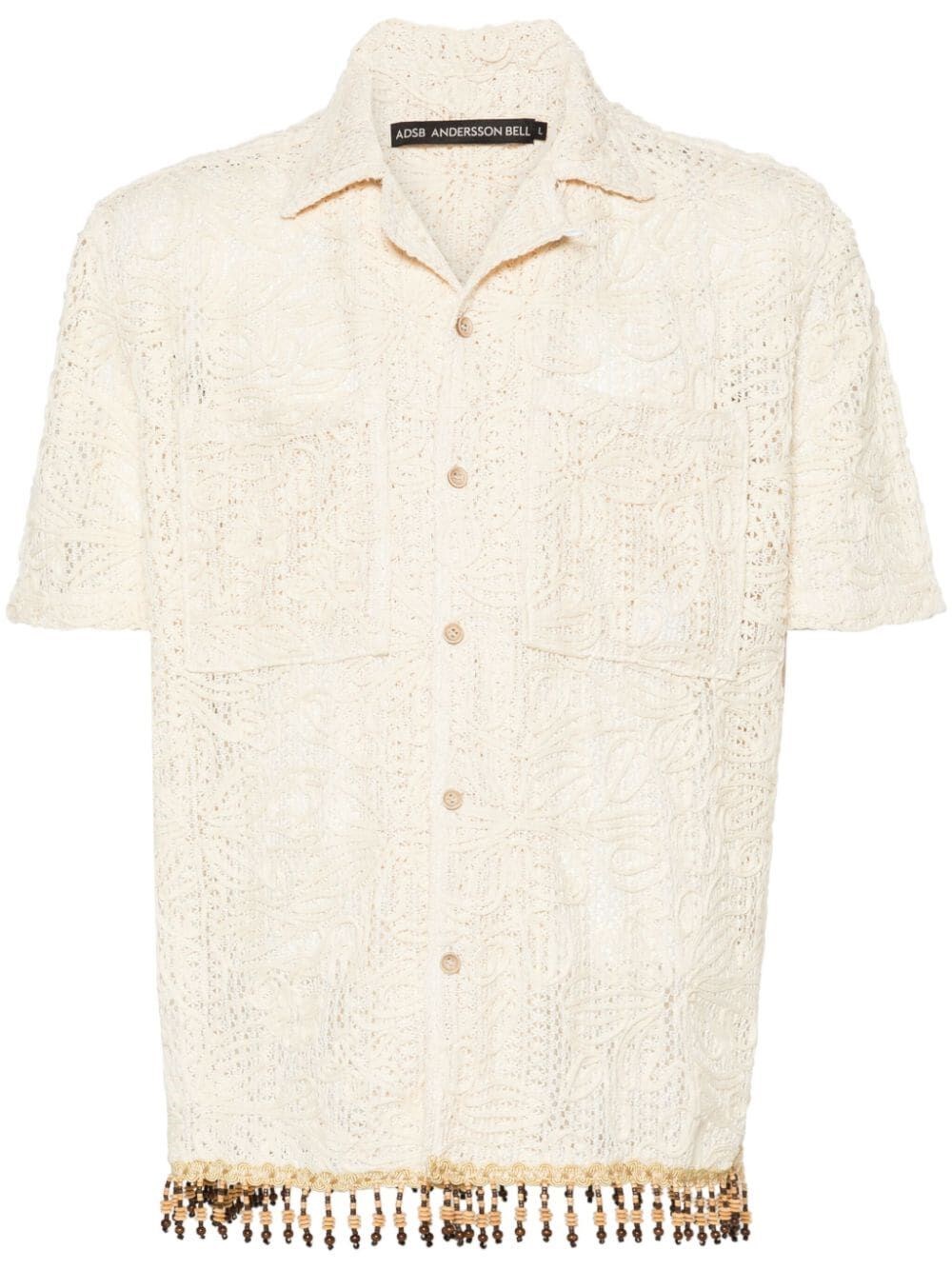 Shop Andersson Bell `flower` Short Sleeve Shirt In Beige