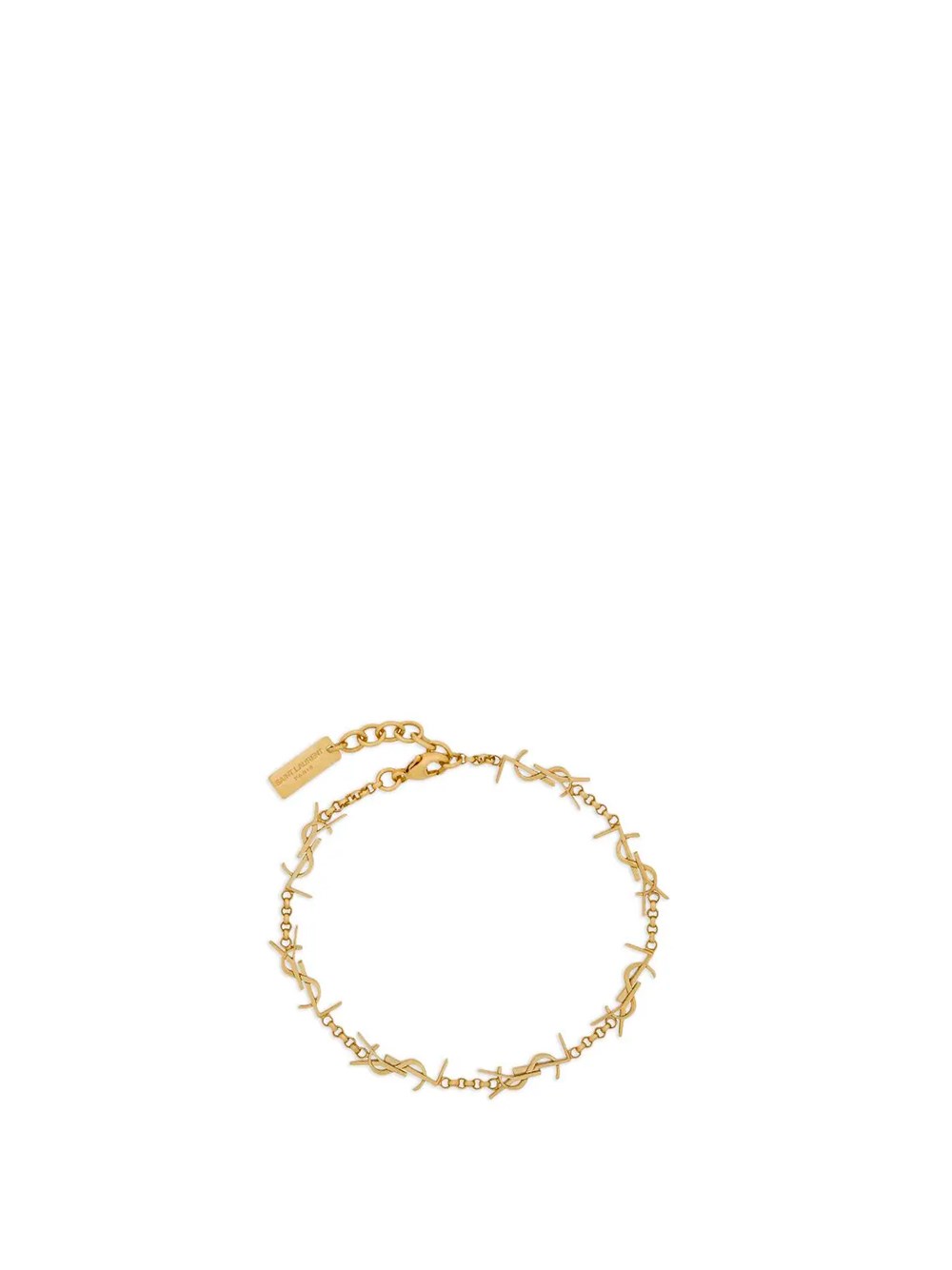 Saint Laurent Cassandre Brass Multi Ysl Bracelet In Metallic
