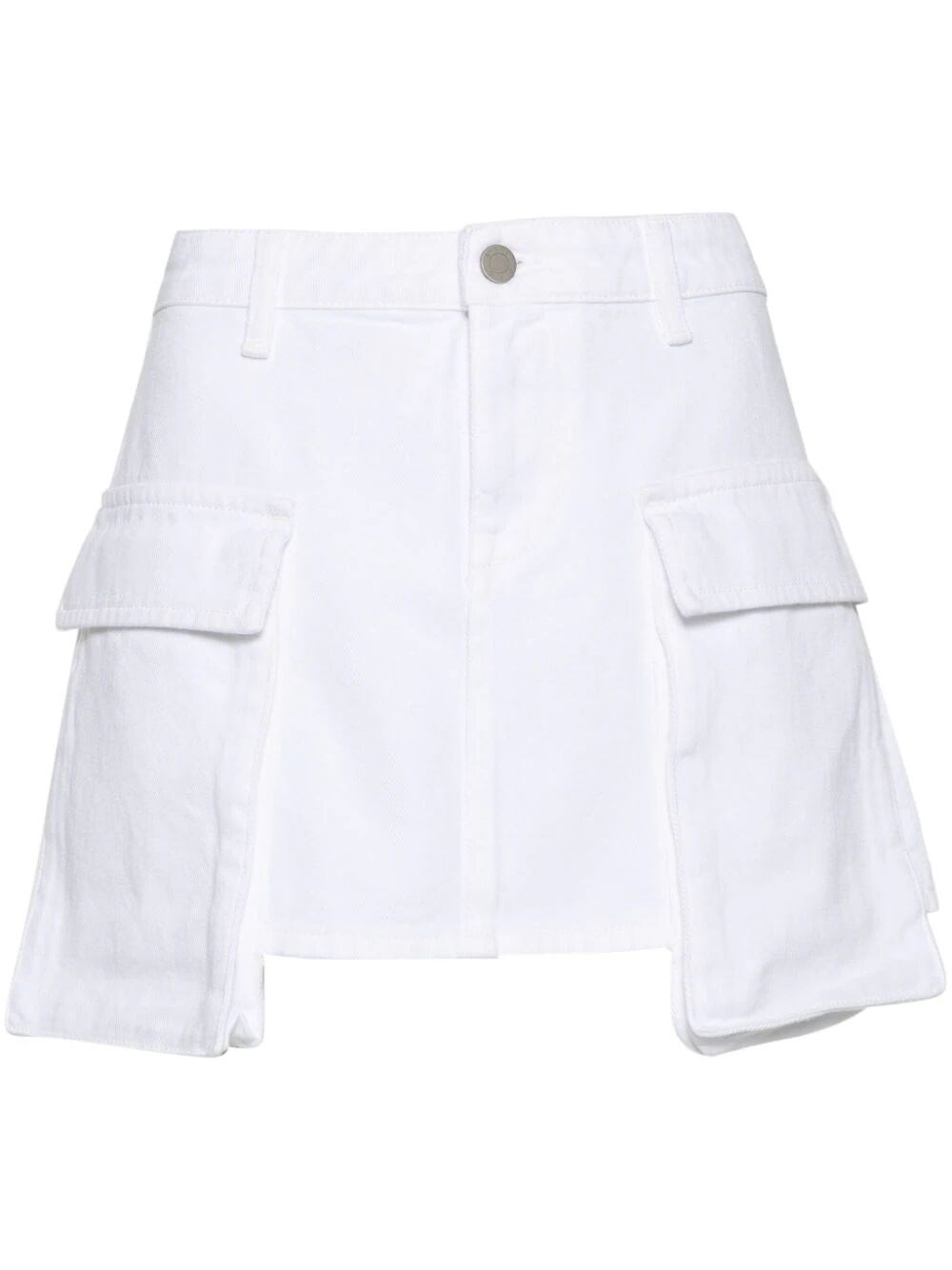 Shop 3x1 `celine Cargo` Denim Mini Skirt In White