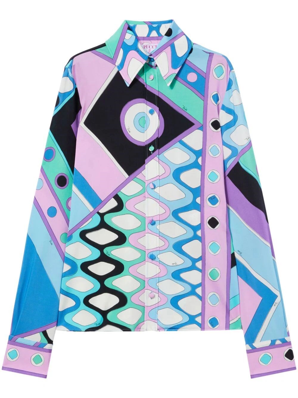Shop Pucci Long Sleeve Shirt In Blue
