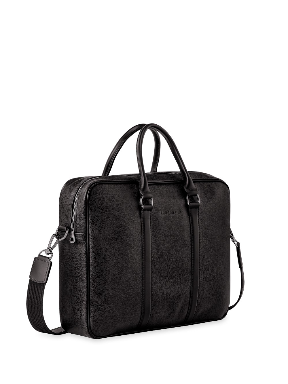 Shop Longchamp `le Foulonné` Medium Briefcase In Black  