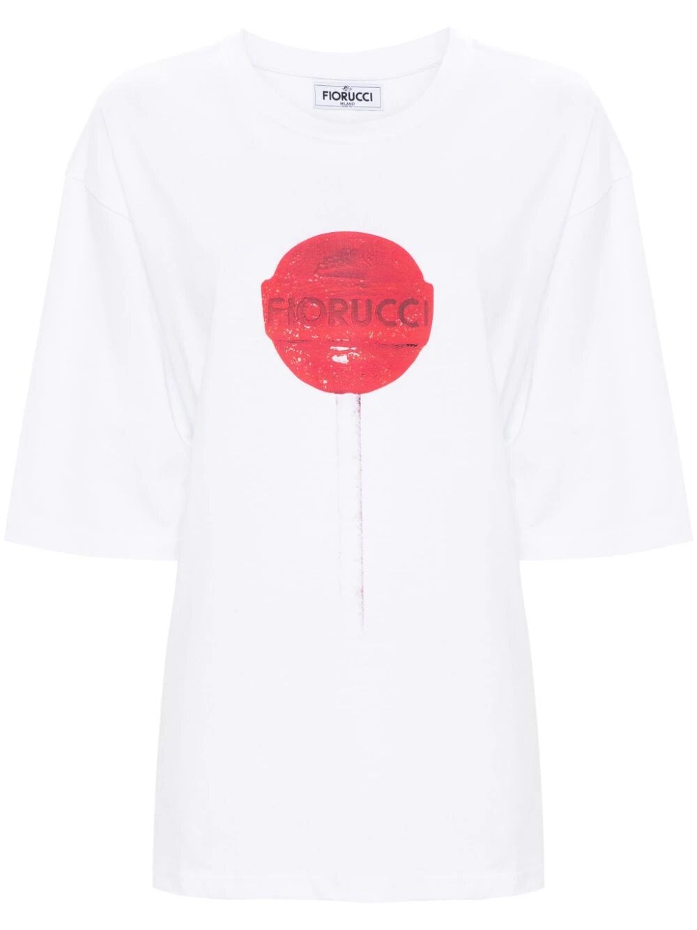 Shop Fiorucci `lollipop` Print Regular Fit T-shirt In White
