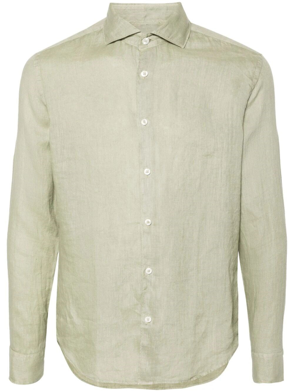 Altea Mercer Linen Shirt In Green