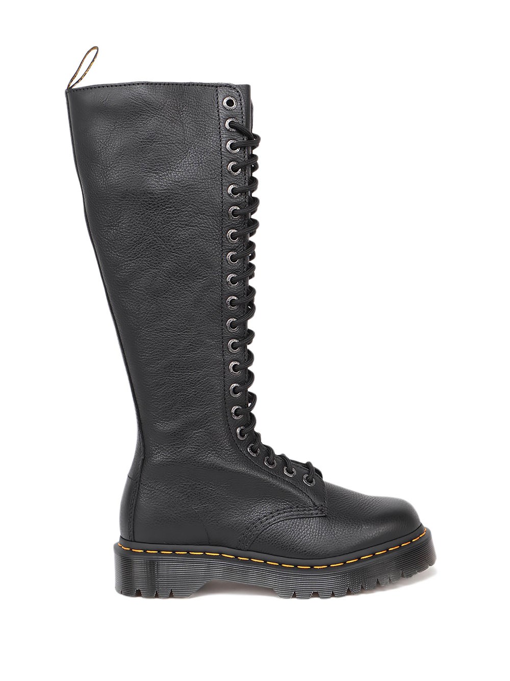 Dr. Martens Tall Black Leather Boots With Lace-up Design In Nero