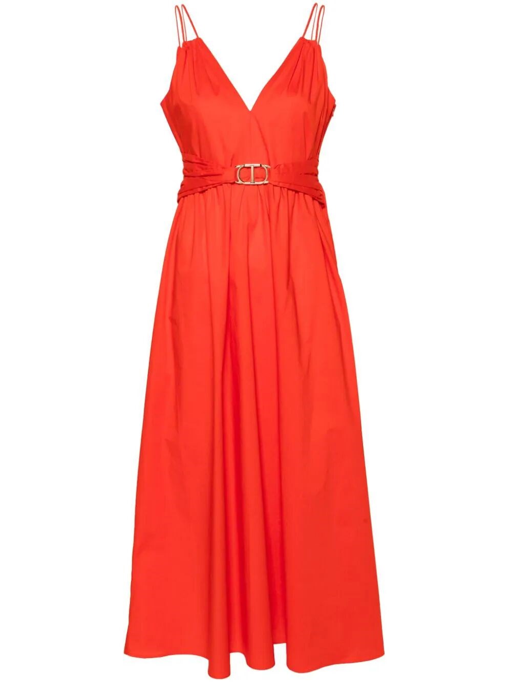 Shop Twinset Sleeveless Long Dress In Red