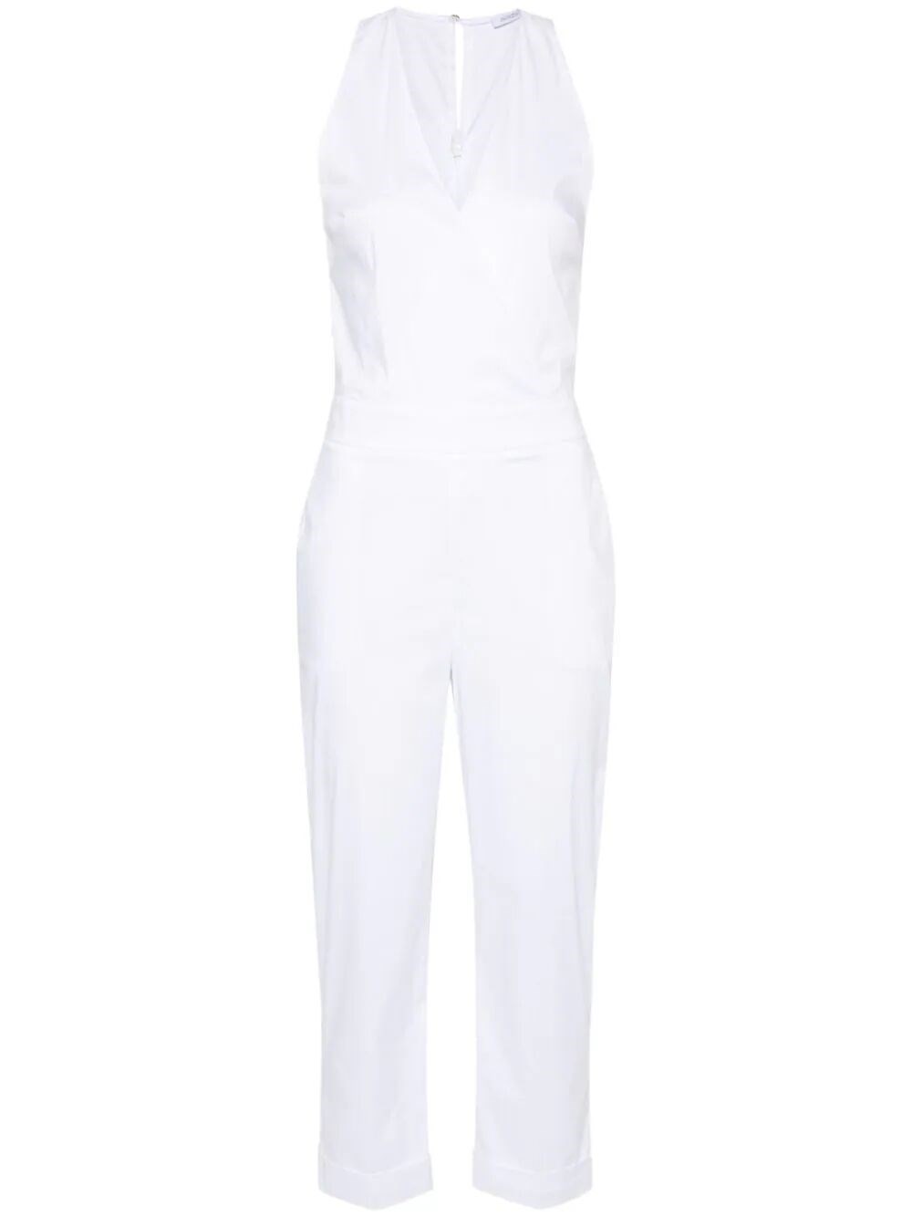 Shop Patrizia Pepe Long Jumpsuit In White