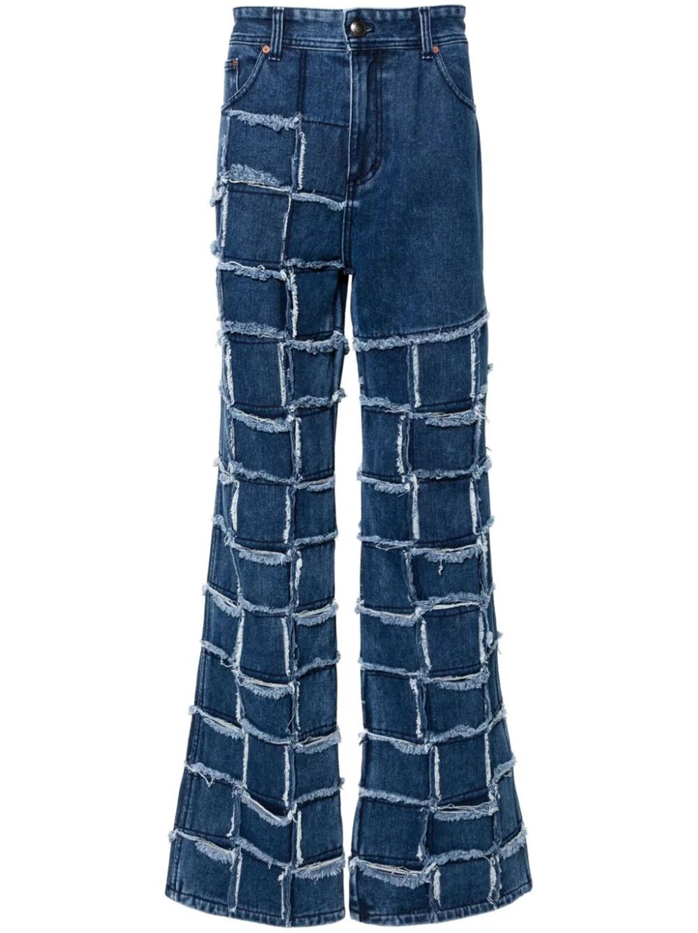 Shop Andersson Bell `new Patchwork` Wide Leg Jeans In Blue