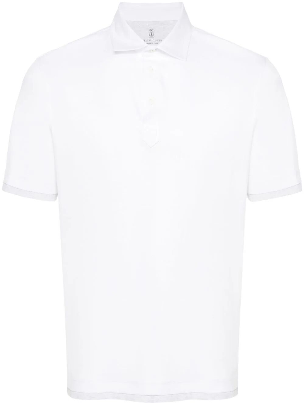 Shop Brunello Cucinelli Polo With Shirt-style Collar And Faux-layering In White