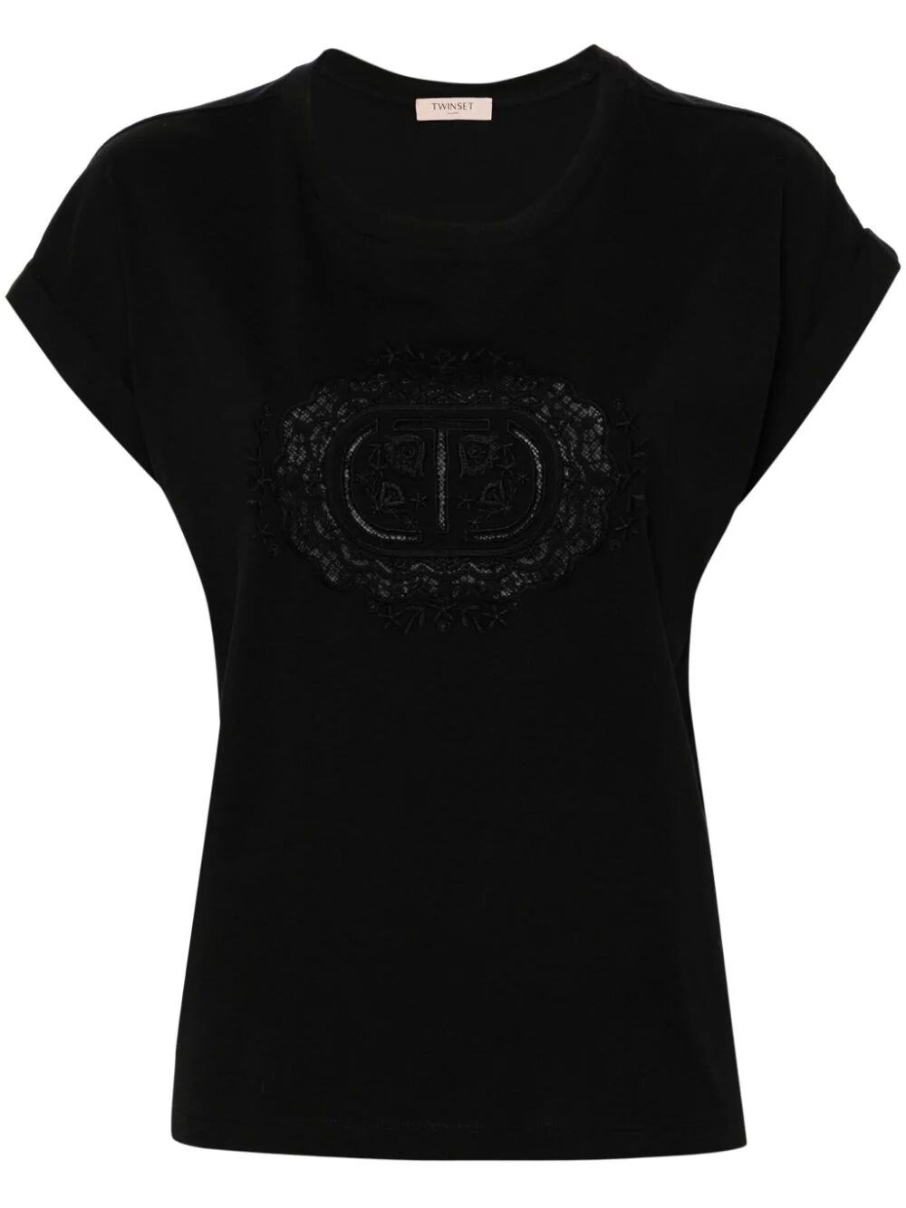 Shop Twinset Logo Embroidery T-shirt In Black  