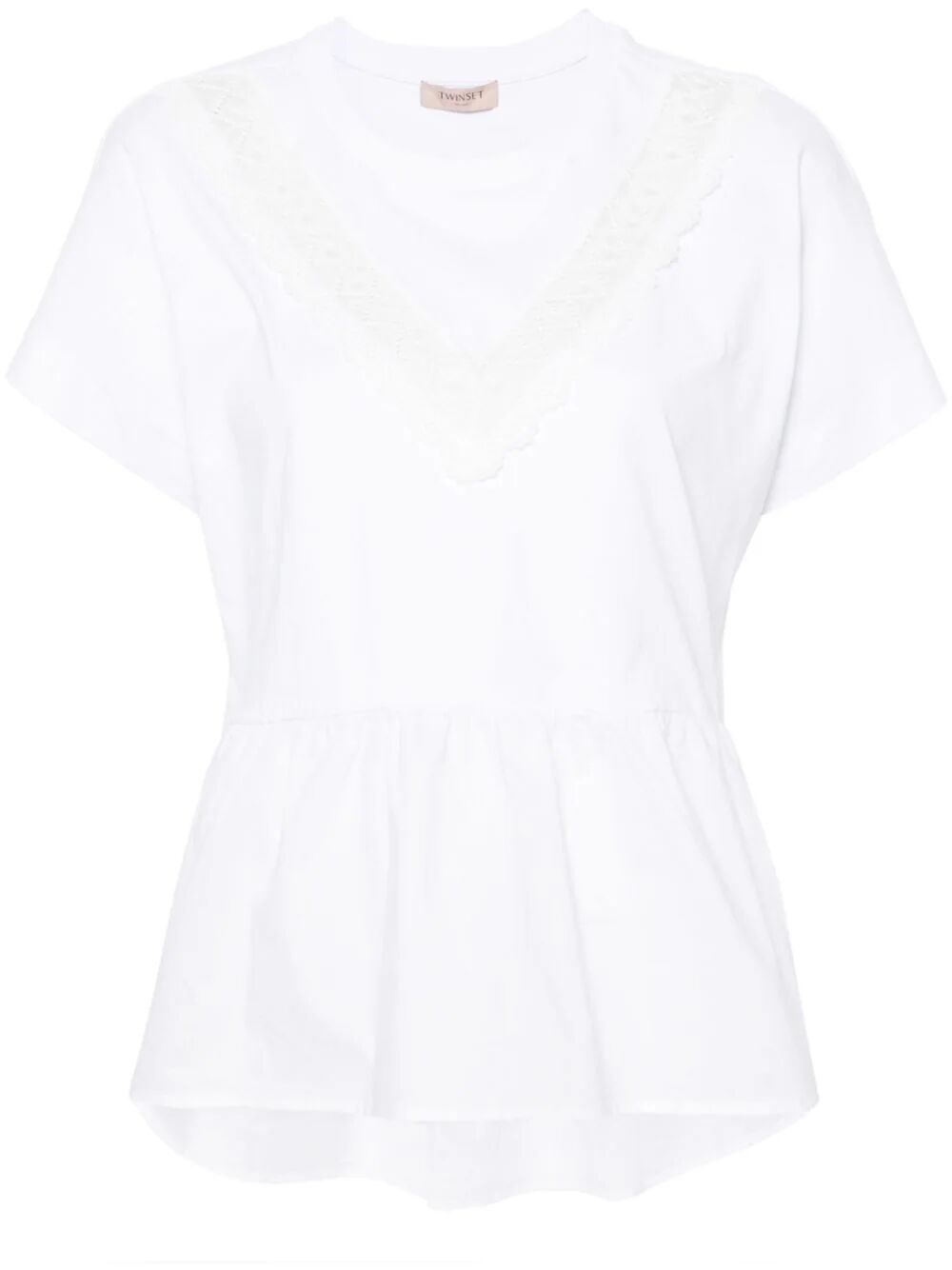 Shop Twinset Flounce T-shirt In White