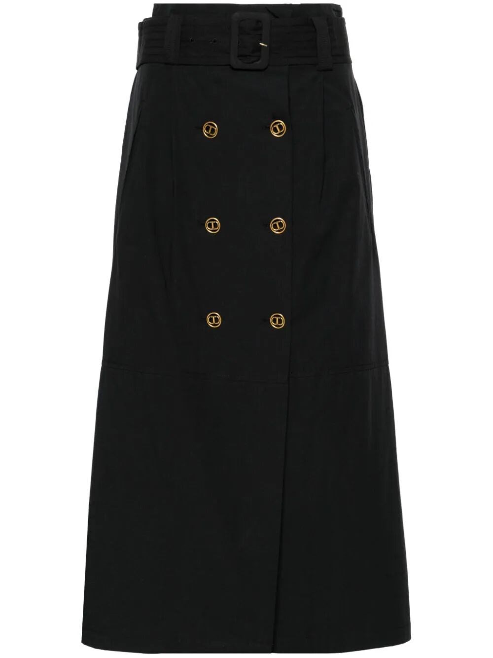 Shop Twinset Straight Midi Skirt In Black  