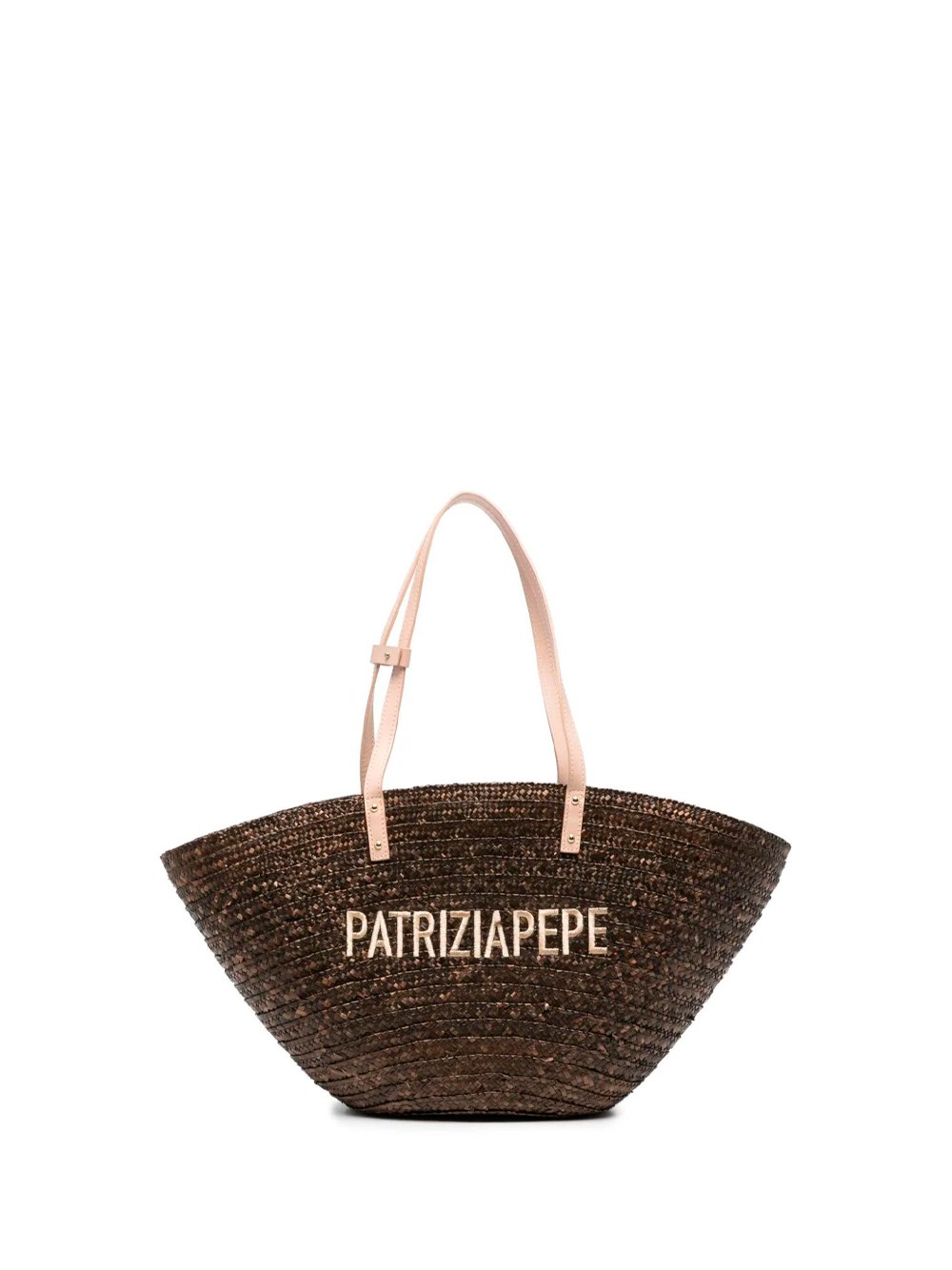 Shop Patrizia Pepe `summer Straw` Tote Bag In Brown