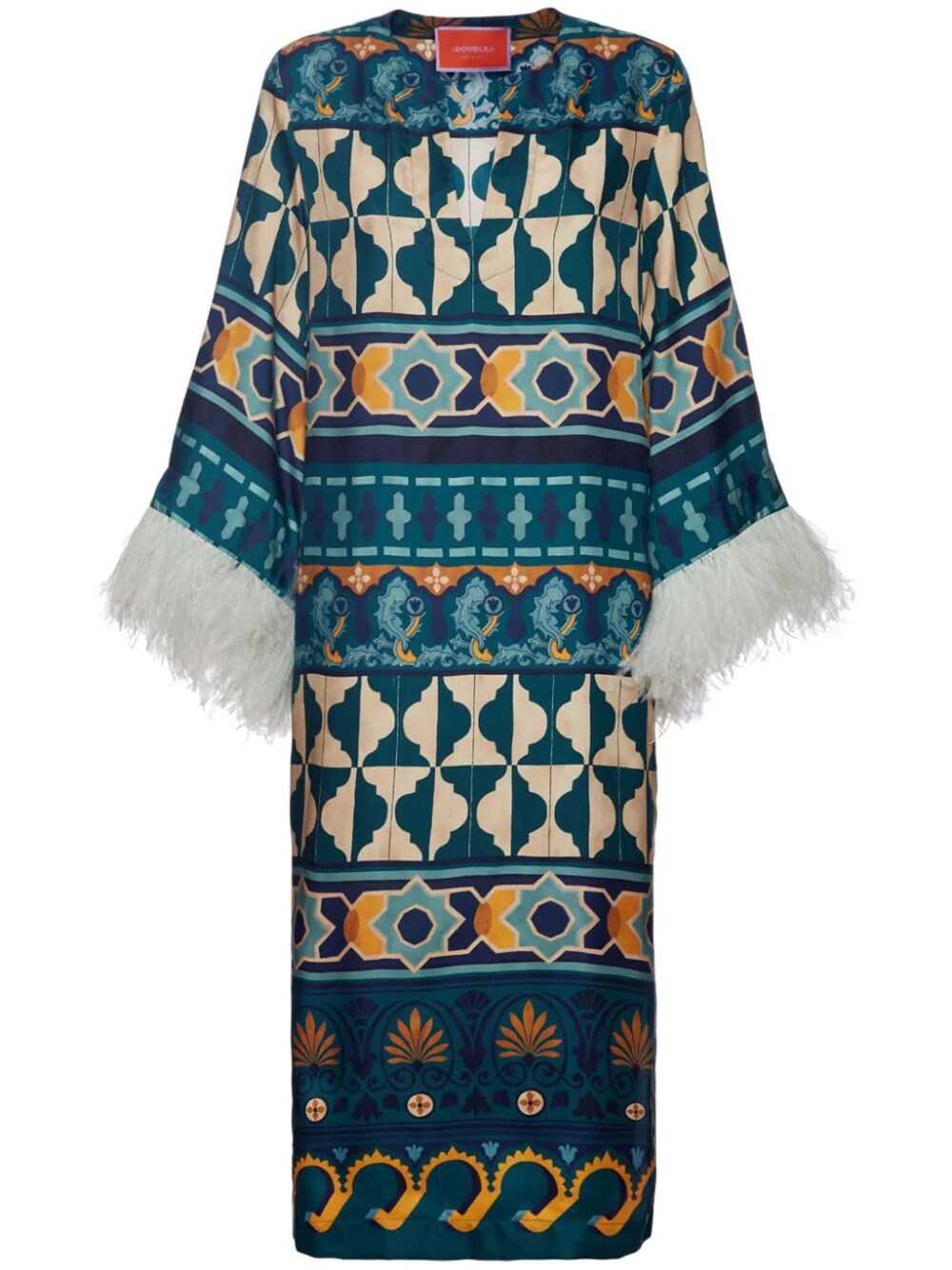 Shop La Doublej `the Kaftan` Dress In Multi