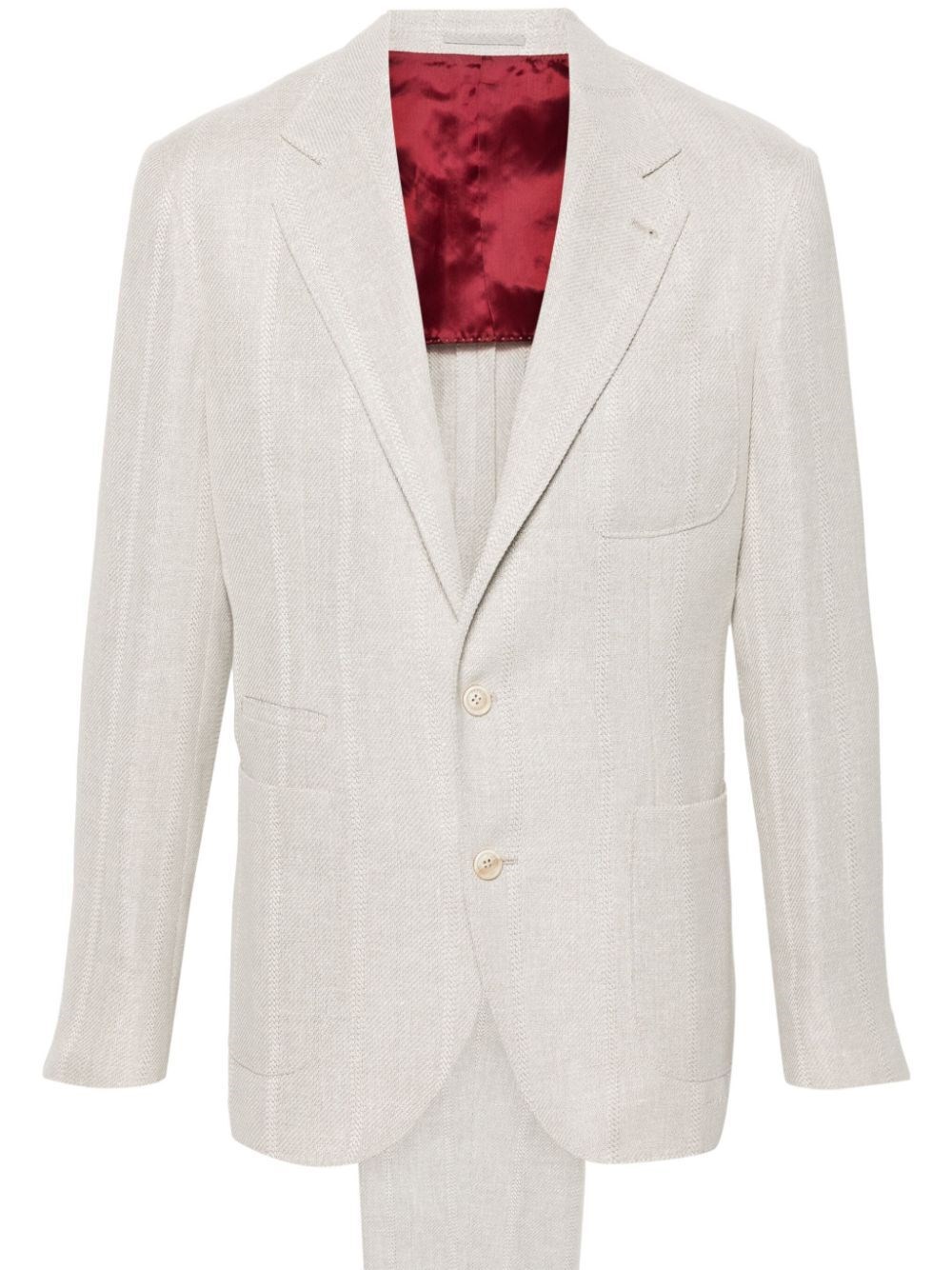 Shop Brunello Cucinelli `easy` Suit In Beige