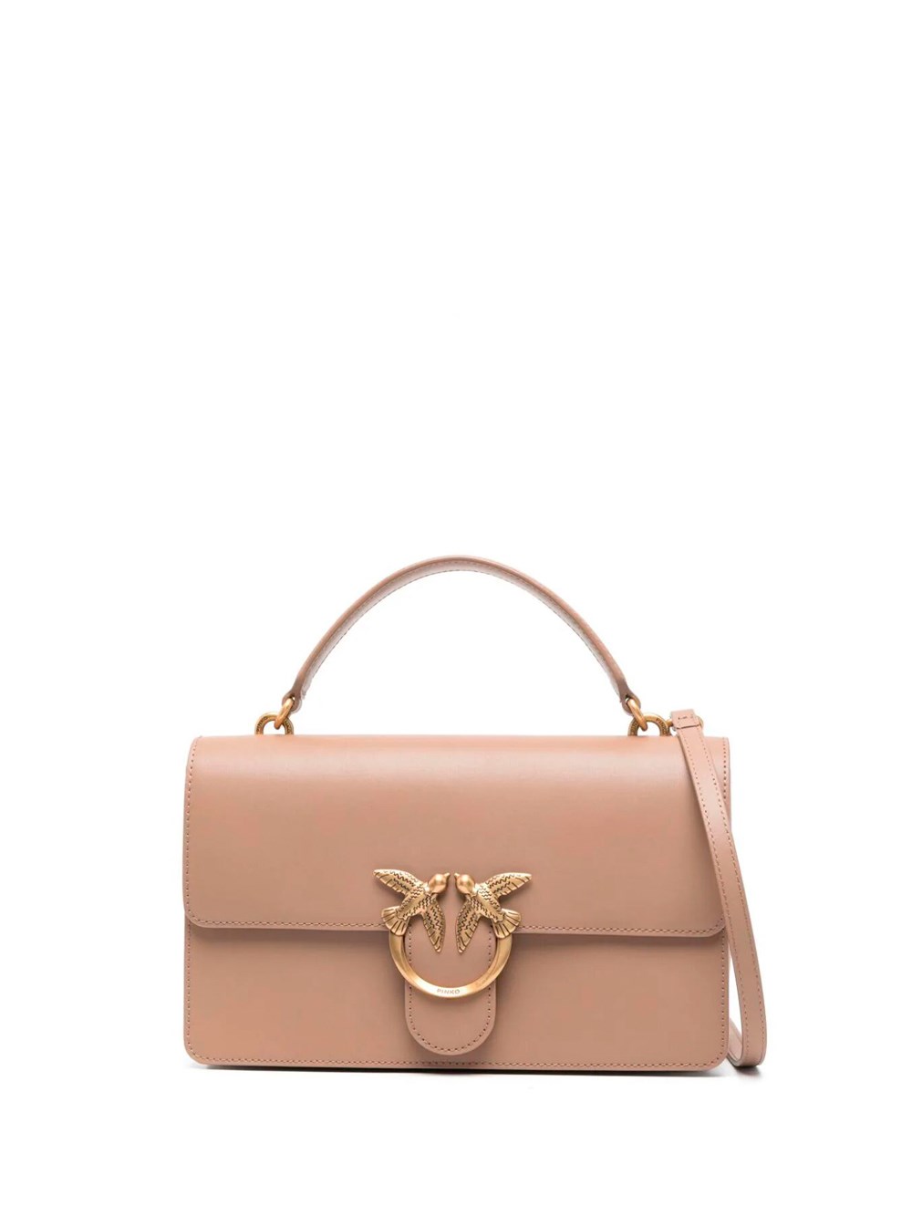 Shop Pinko Classic `love Light Simply` Handbag In Beige