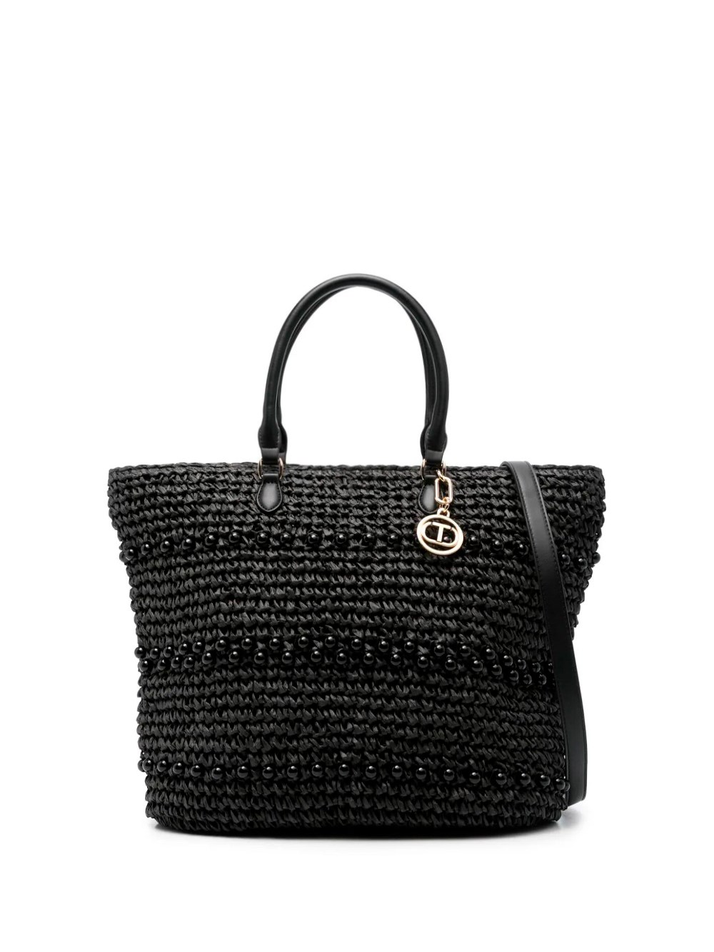 Shop Twinset Tote Bag In Black  