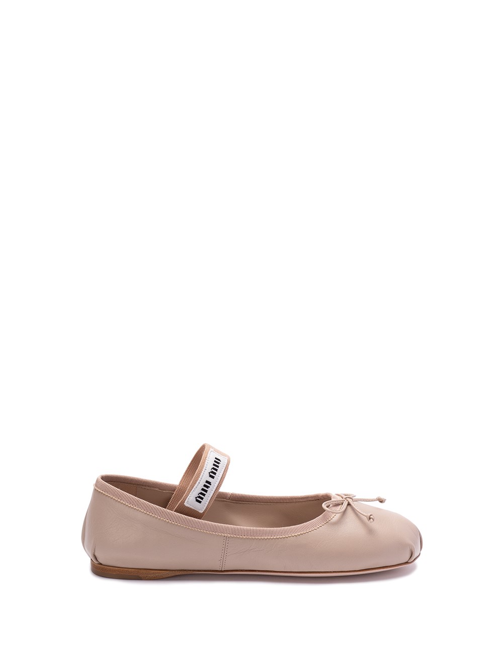 Shop Miu Miu Leather Ballerinas In Pink