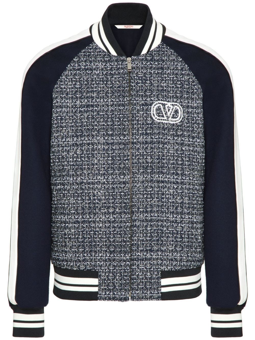 Shop Valentino `vlogo Signature` Bomber Jacket In Blue