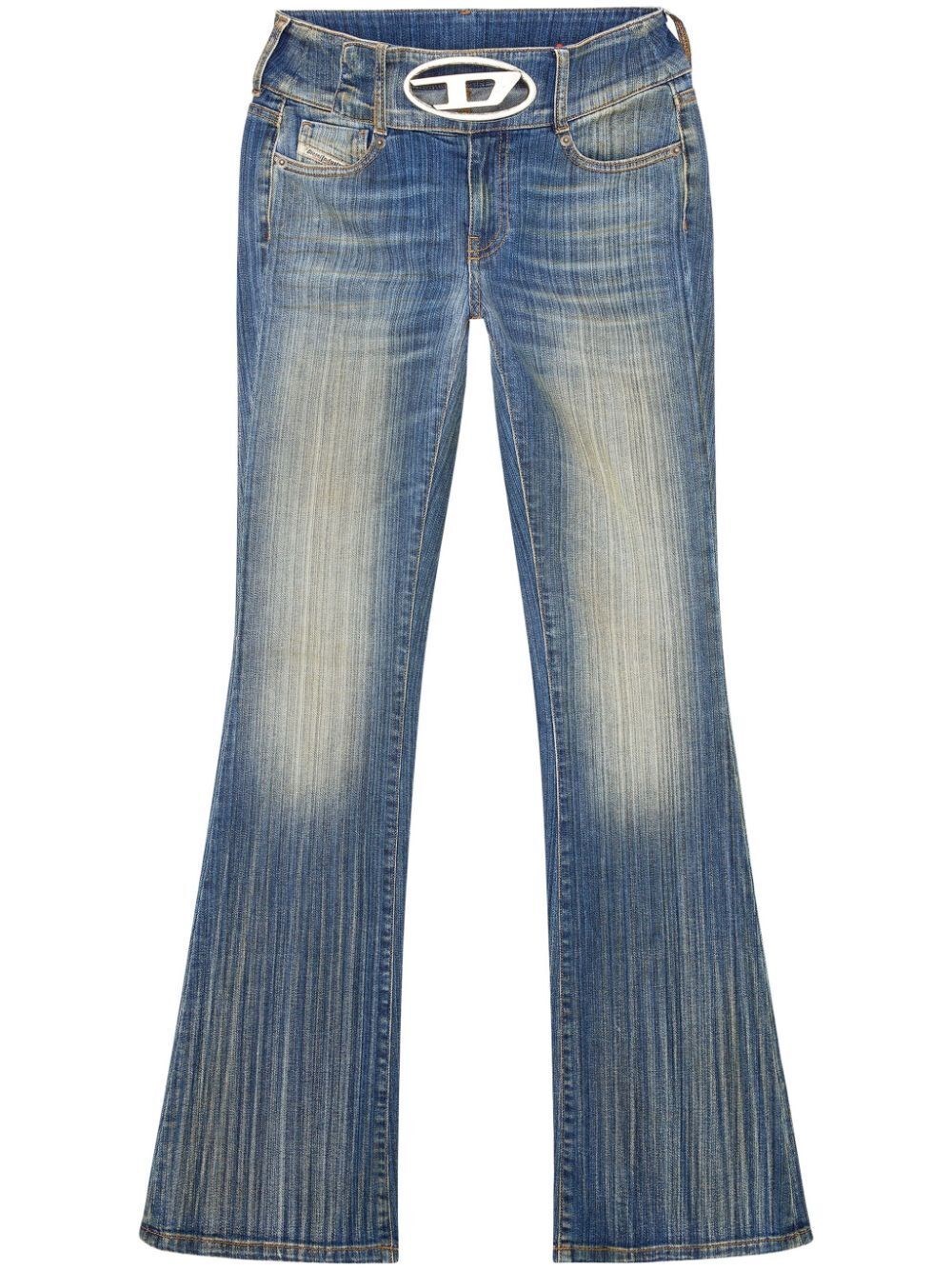 Diesel D-propol 0cbcx Mid-rise Flared Jeans In Blue