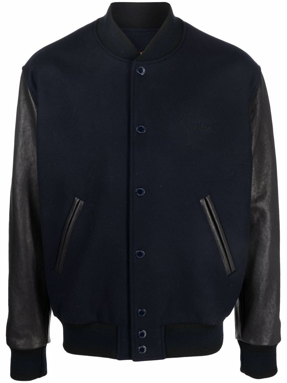 Shop Golden Goose `golden` Bomber Jacket In Blue