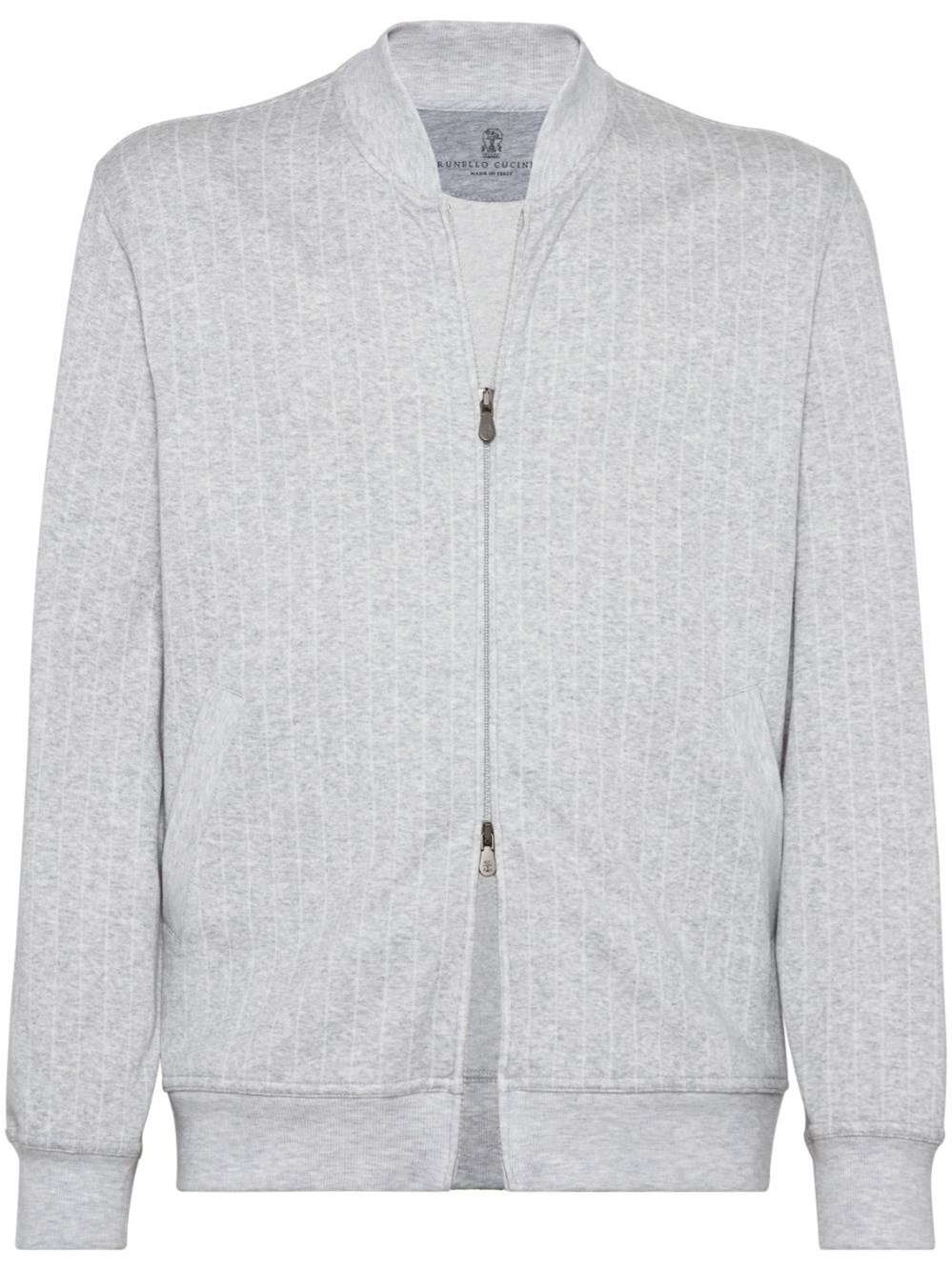 Shop Brunello Cucinelli Cardigan Sweatshirt In Gray