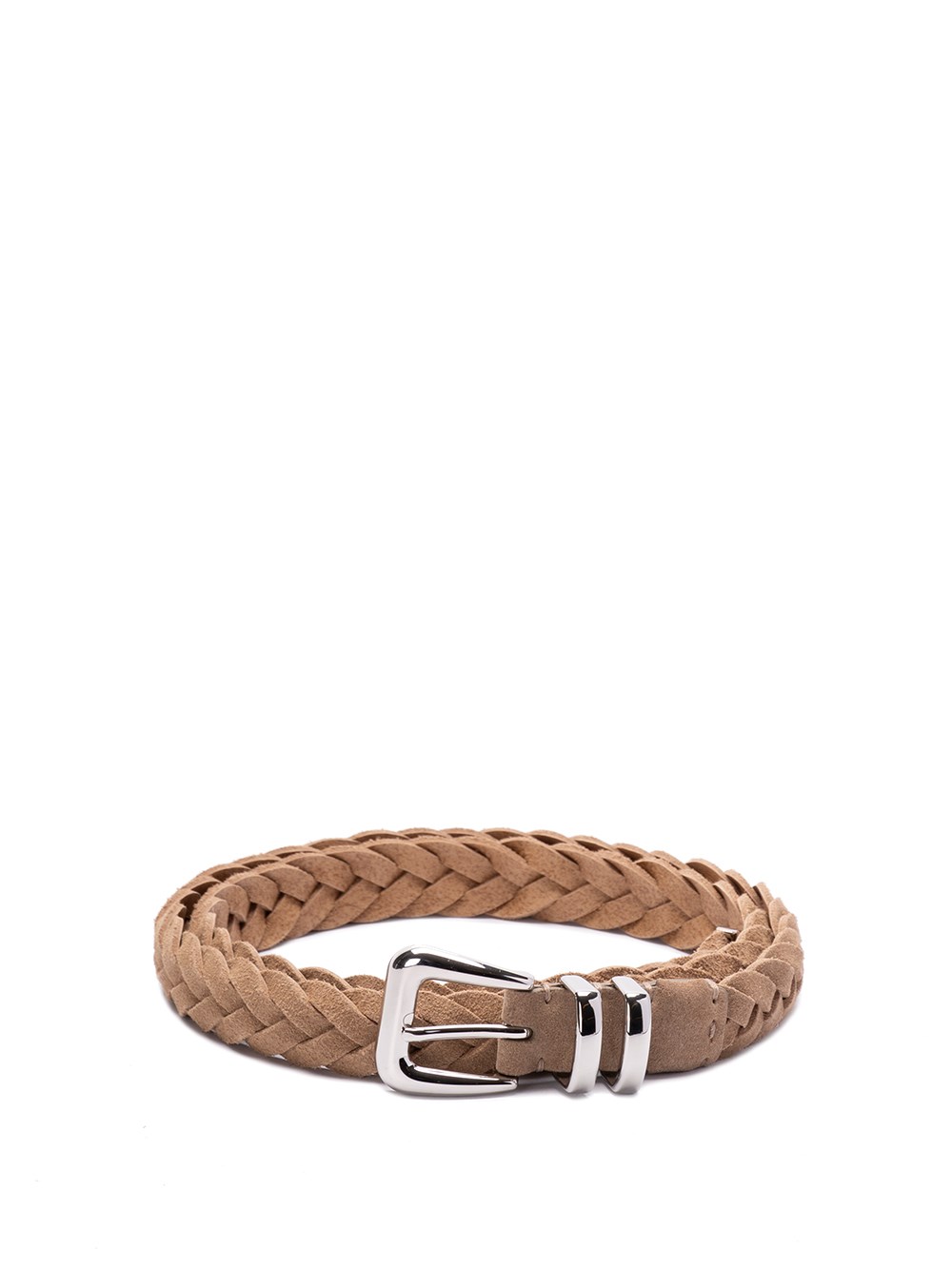 Shop Brunello Cucinelli Braided Belt With Tip In Brown