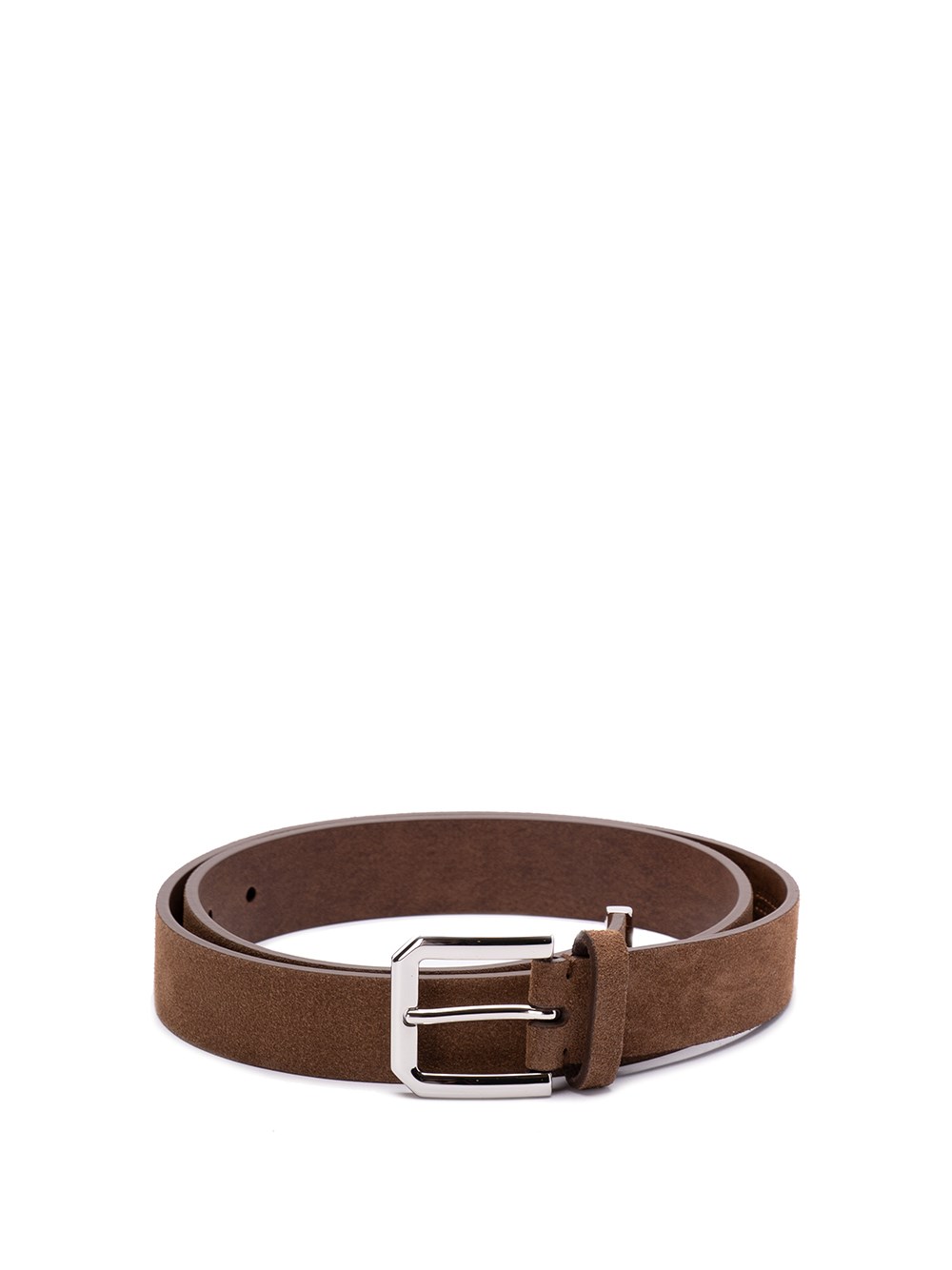 Brunello Cucinelli Belt With Square Buckle And Tip In Brown