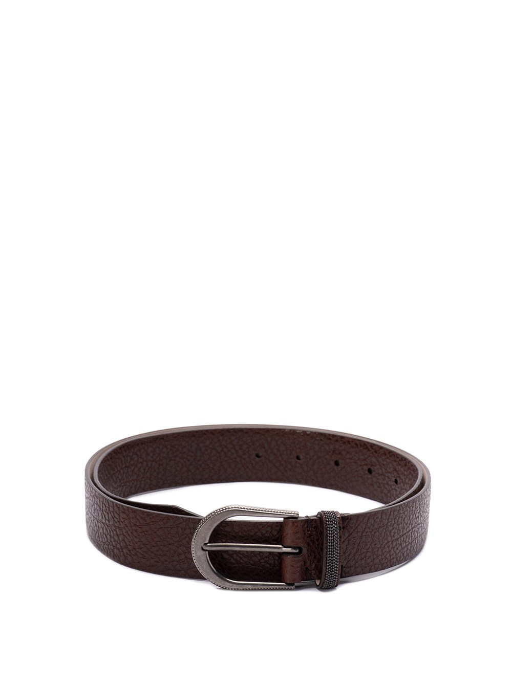 Shop Brunello Cucinelli Belt With Monili In Brown