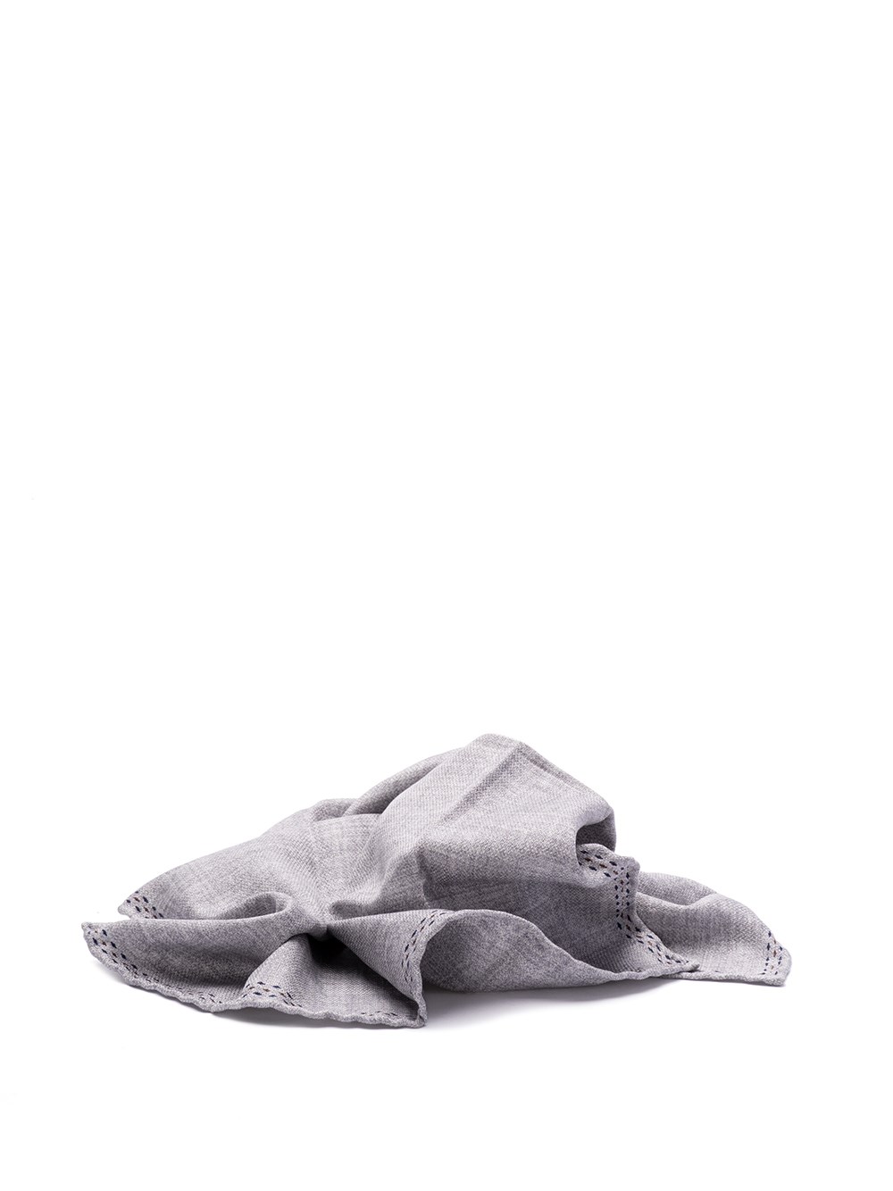 Brunello Cucinelli Pocket Square With Logo In Metallic