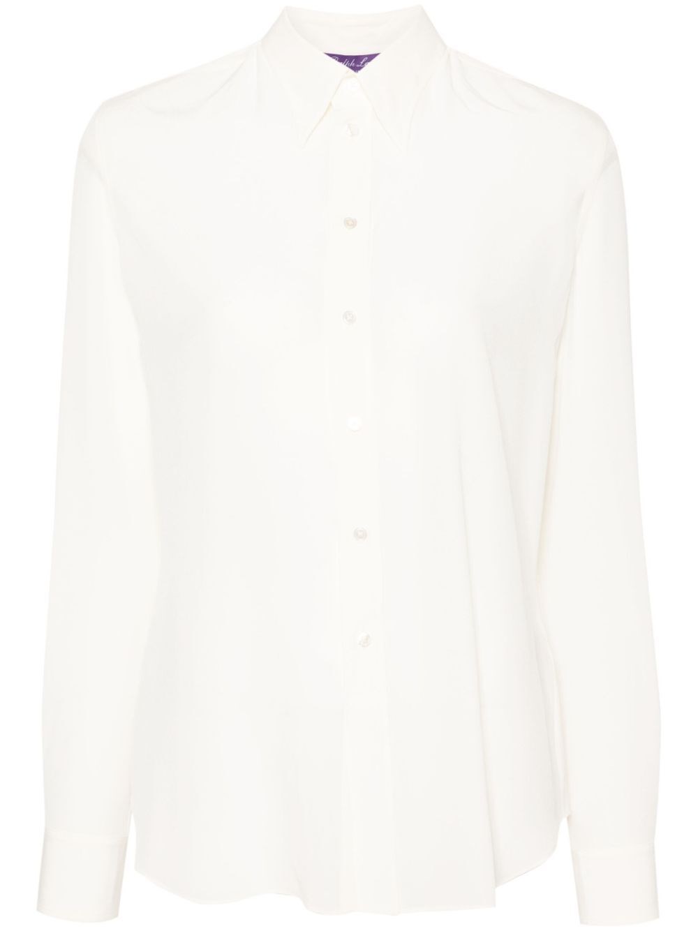 Shop Ralph Lauren `hailey` Long Sleeve Shirt In Beige