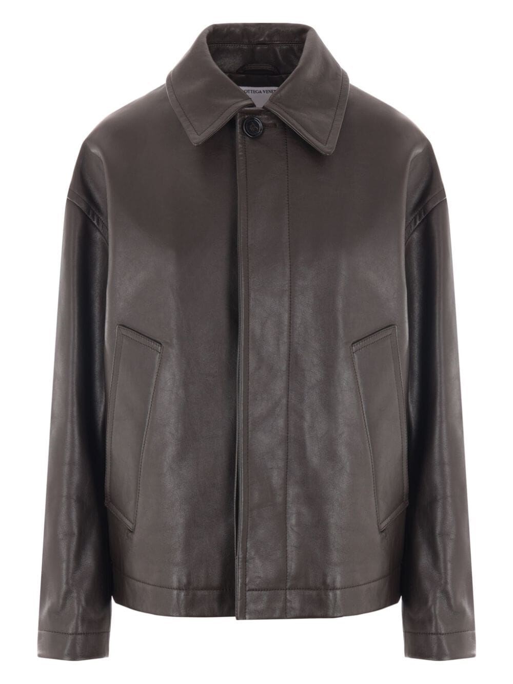 Shop Bottega Veneta Leather Jacket In Brown