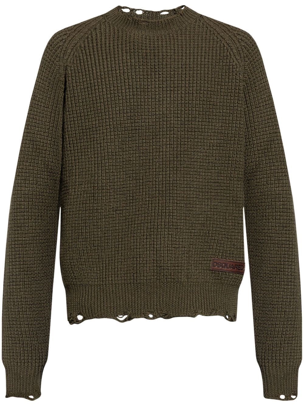 Shop Dsquared2 Crew-neck Sweater In Green