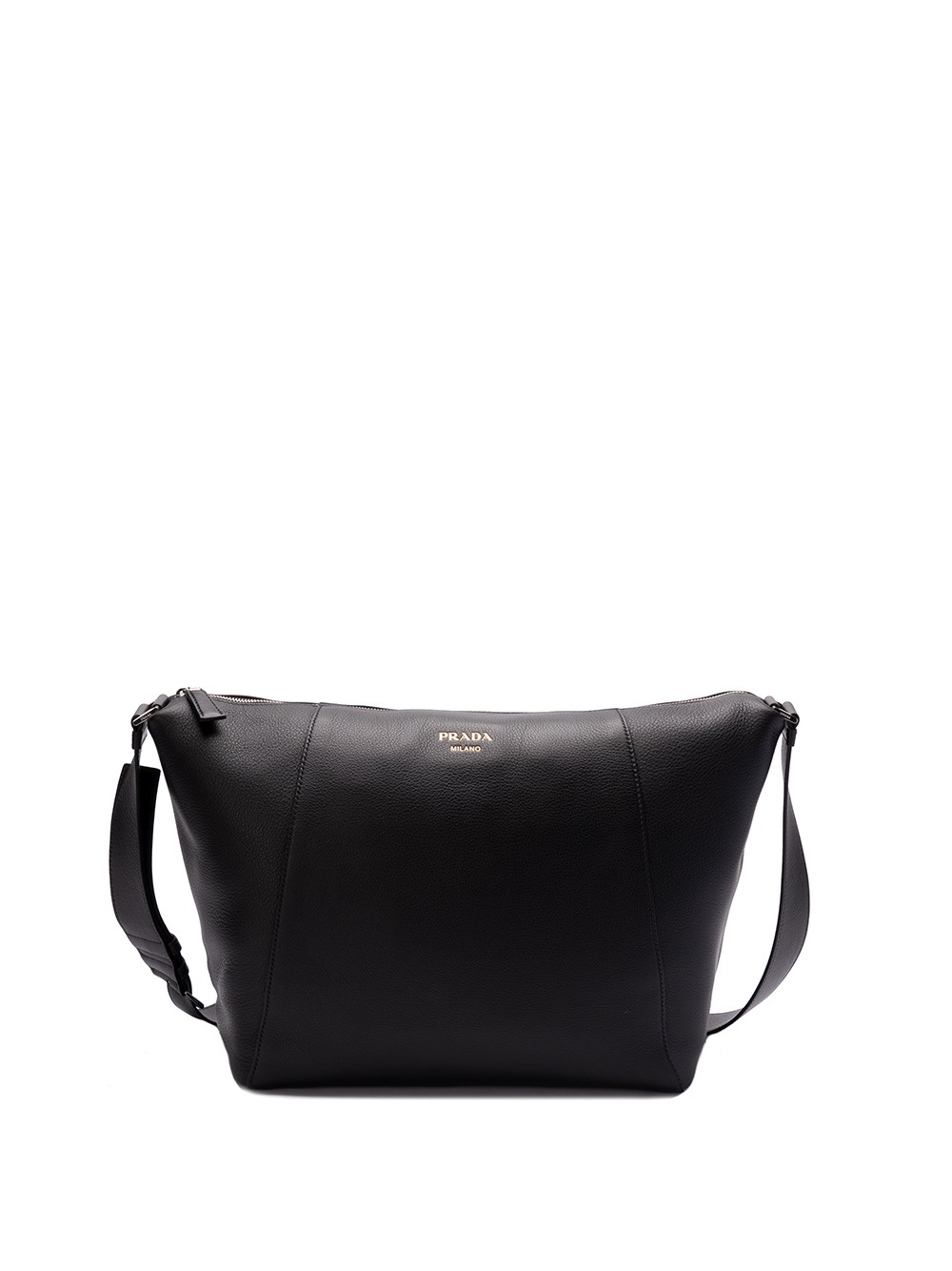 Shop Prada Leather Shoulder Bag In Black  