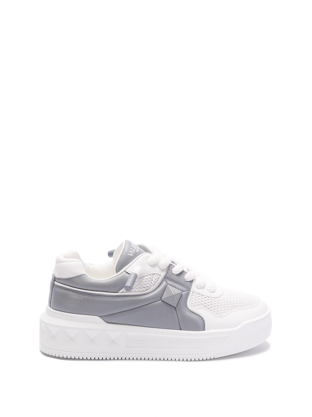 Valentino Garavani One Stud Xl Low-top Sneaker In Perforated Nappa In White