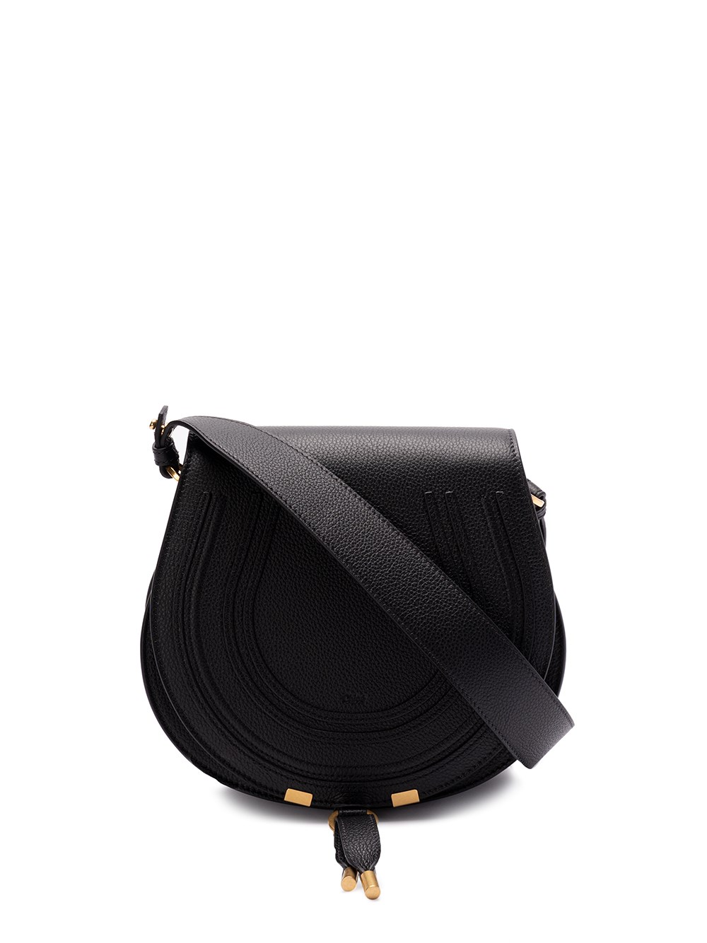 Shop Chloé `marcie` Saddle Bag In Black  