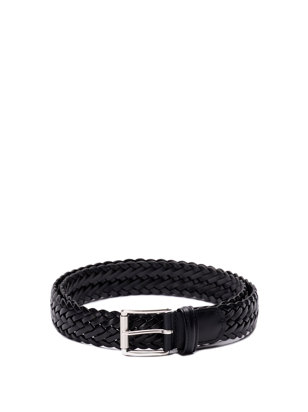 Shop Anderson's Woven Leather Casual Belt In Blue