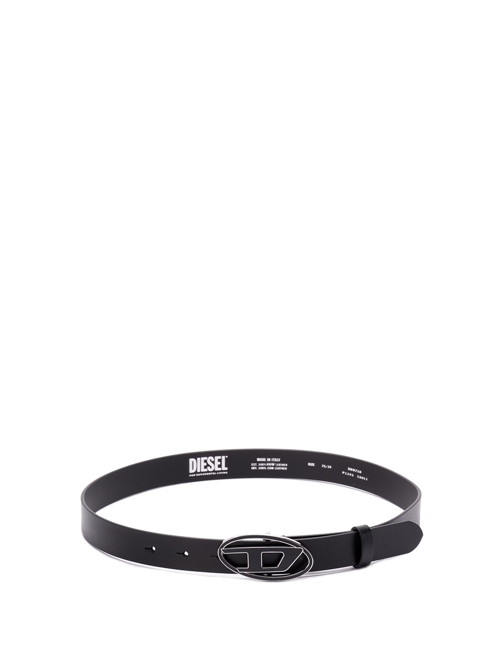 Diesel `b-1dr 25` Belt With Enamelled Buckle In Black