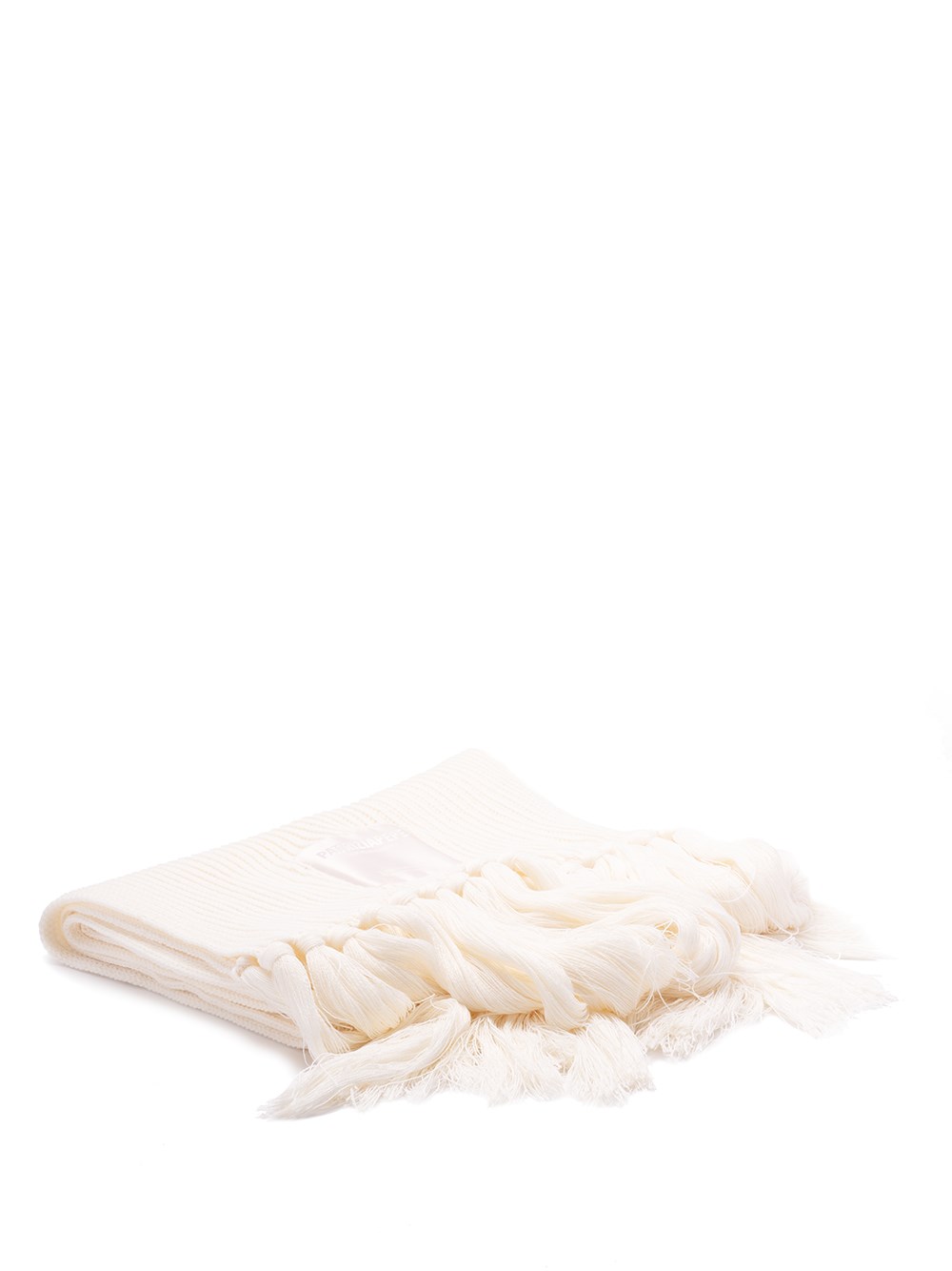 Shop Patrizia Pepe Ribbed Scarf In White