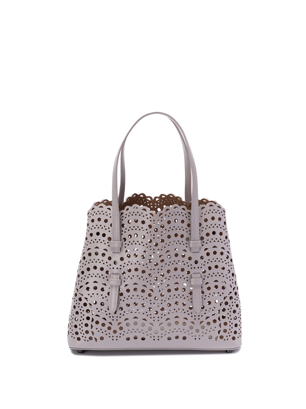 Shop Alaïa `mina 25` Medium Tote Bag In Gray