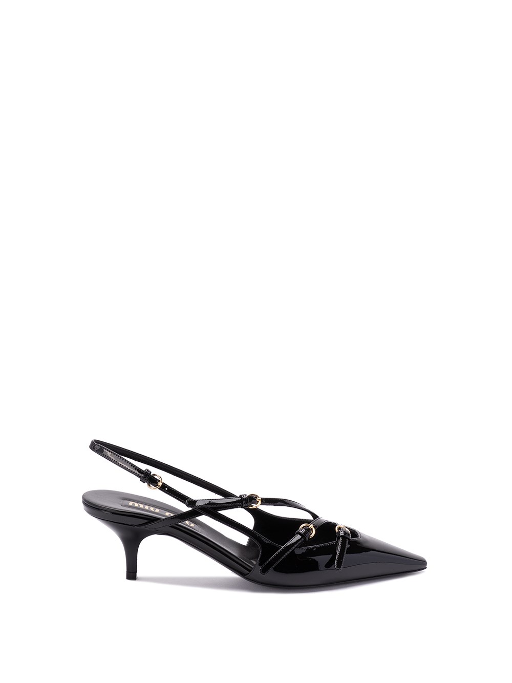 Miu Miu Buckle-embellished Slingback Pumps In Black