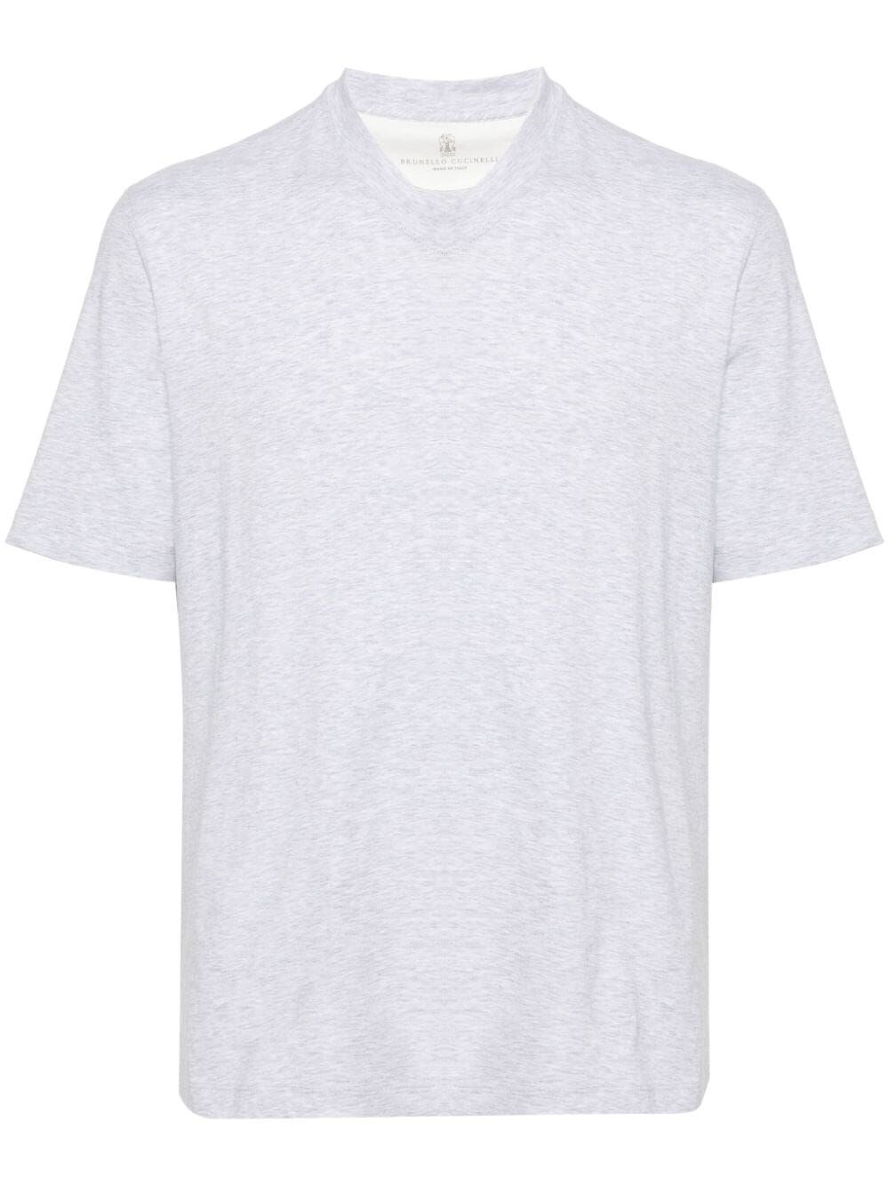 Shop Brunello Cucinelli V-neck T-shirt In Gray