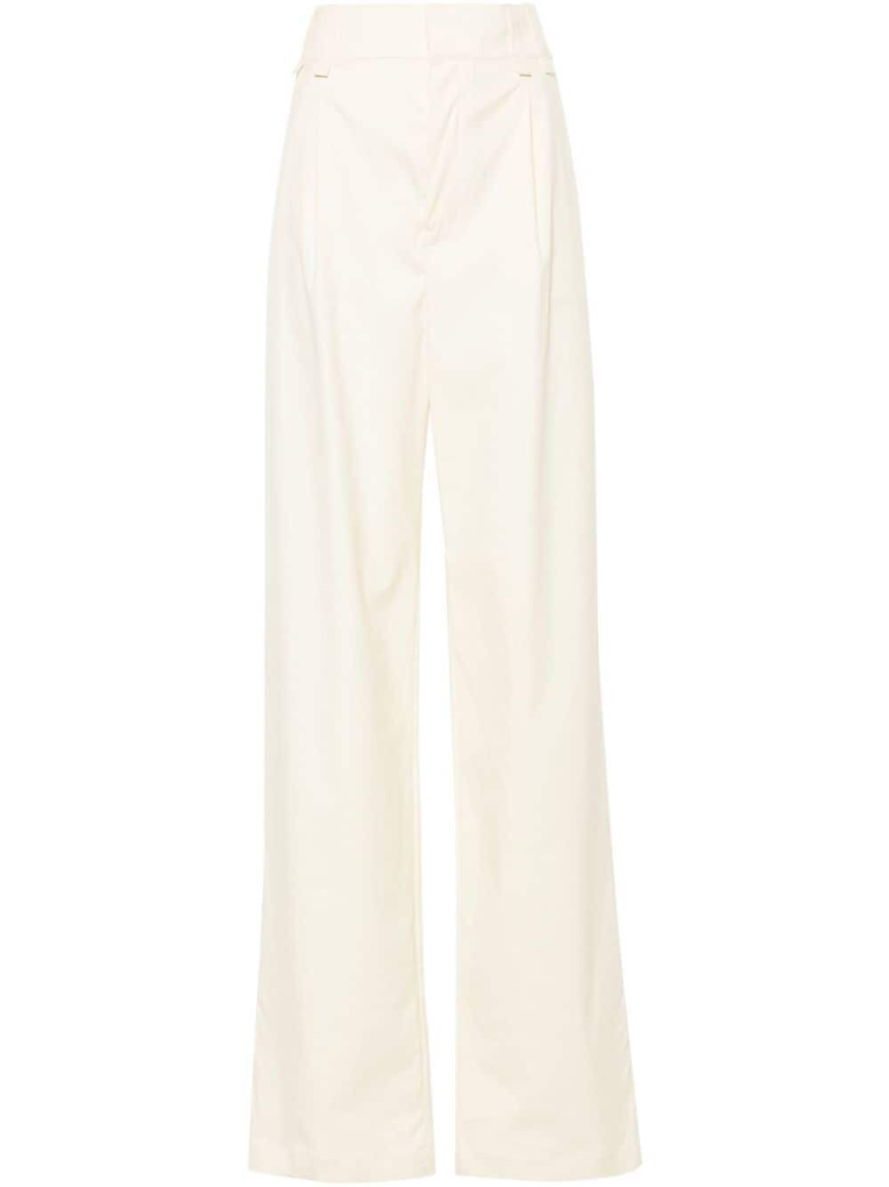 Shop Saint Laurent Wide Leg Pants In White