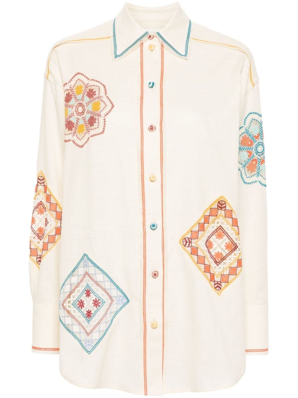 Shop Zimmermann `ottie Doily` Shirt In Beige