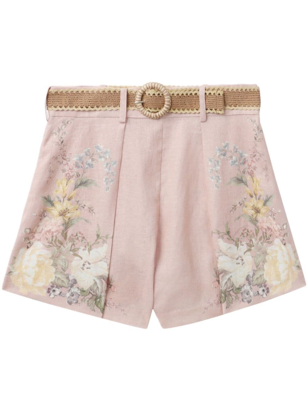 Shop Zimmermann `waverly Tuck` Shorts In Pink