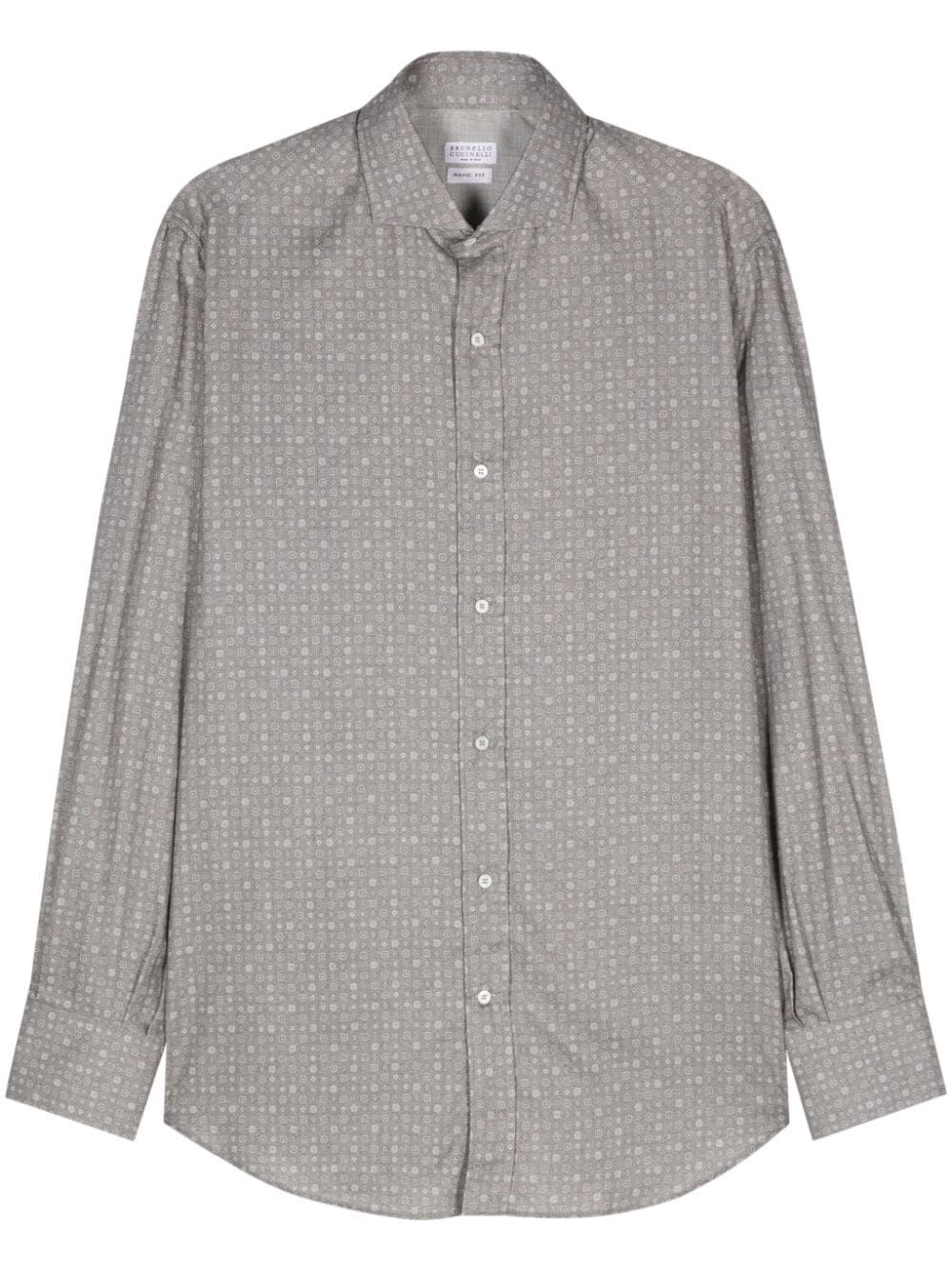 Shop Brunello Cucinelli Shirt In Gray