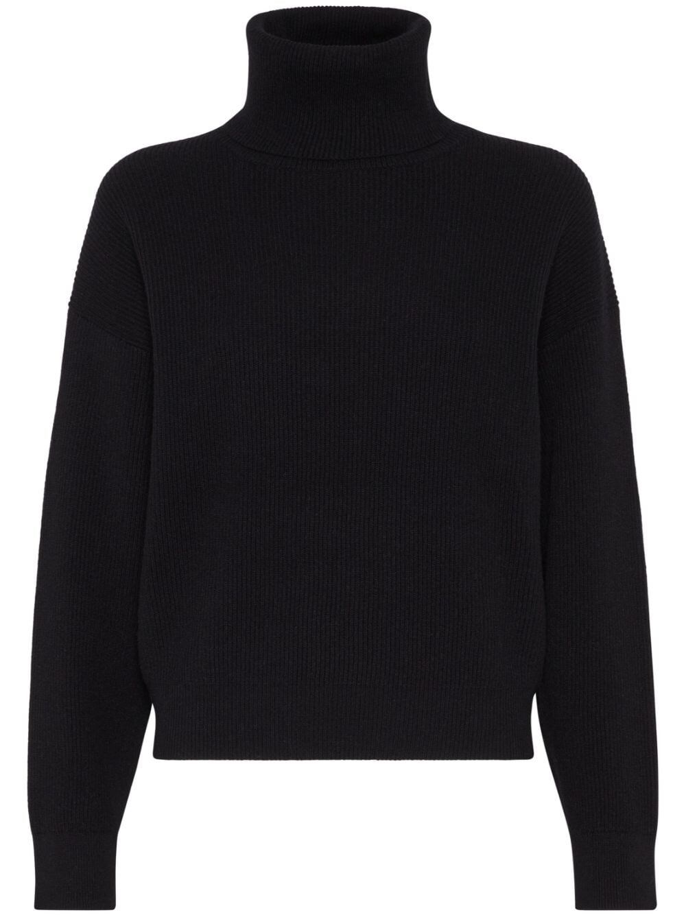 Shop Brunello Cucinelli Long Sleeve Turtle-neck Sweater In Black  