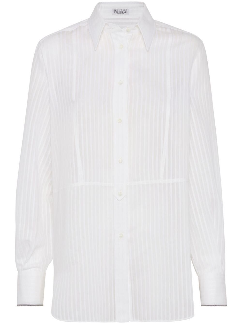 Shop Brunello Cucinelli Long Sleeve Shirt In White